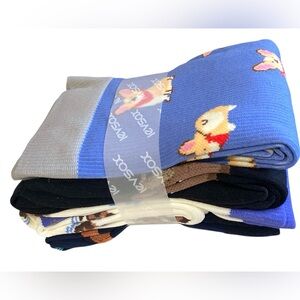 4 Pair Compression Socks Sz Small 20-30 mmHg Animal Designs Fits Shoe Sz 4.5-6.5